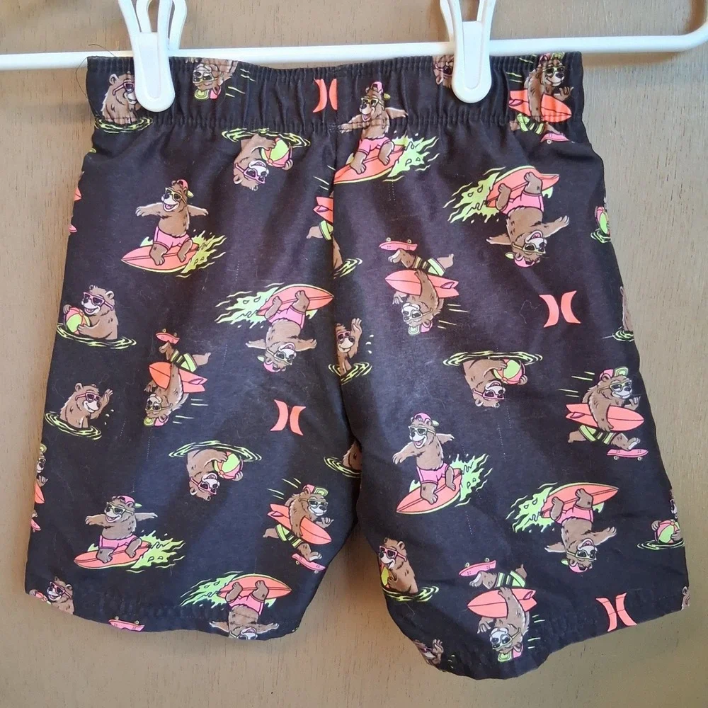 Hurley Boys Swim Trunks Surfer Bear Sz 6 Beach Summer EUC